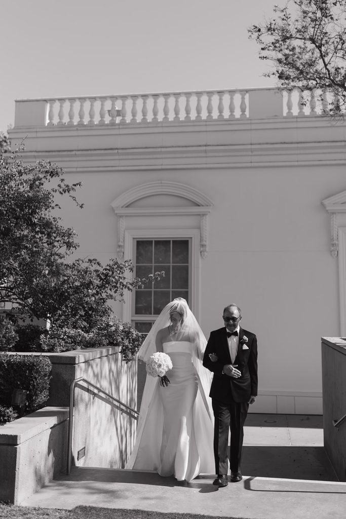 Real Bride Sara wearing her custom tulle blusher veil by Harriett Falvey | Custom Bridal Designer