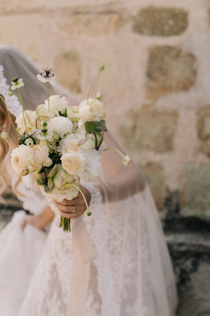 Custom Harriett Falvey Lace Mantilla for bride Hillary