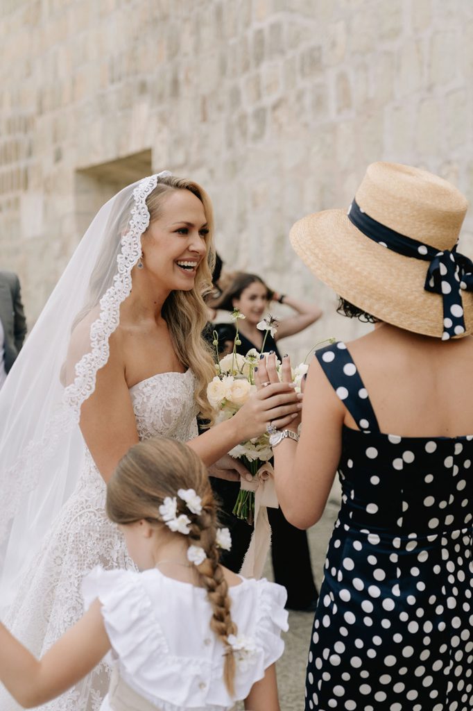 Custom Harriett Falvey Lace Mantilla for bride Hillary