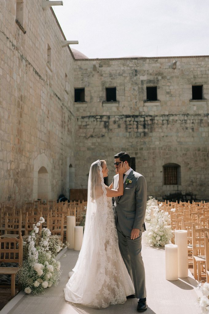 Custom Harriett Falvey Lace Mantilla for bride Hillary