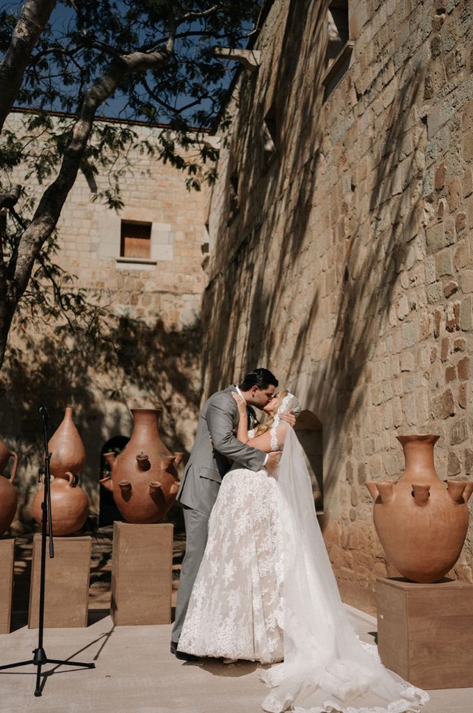 Custom Harriett Falvey Lace Mantilla for bride Hillary