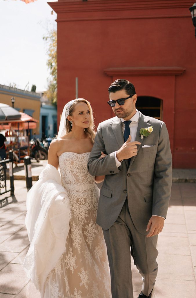 Custom Harriett Falvey Lace Mantilla for bride Hillary