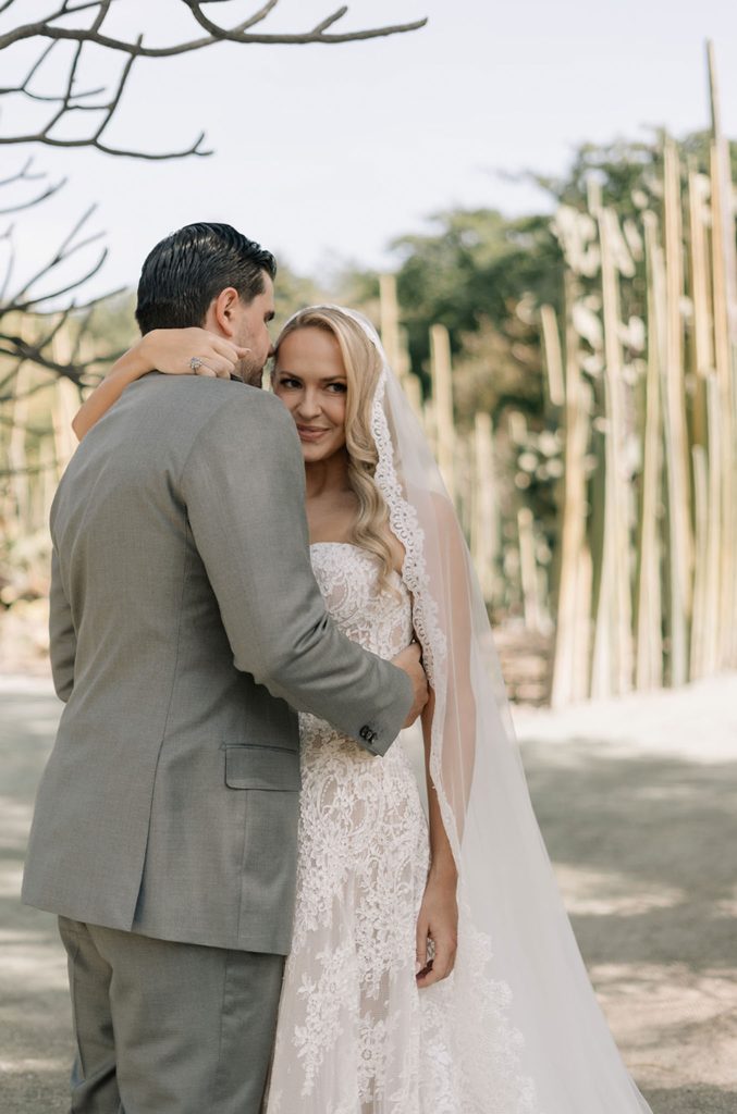 Custom Harriett Falvey Lace Mantilla for bride Hillary