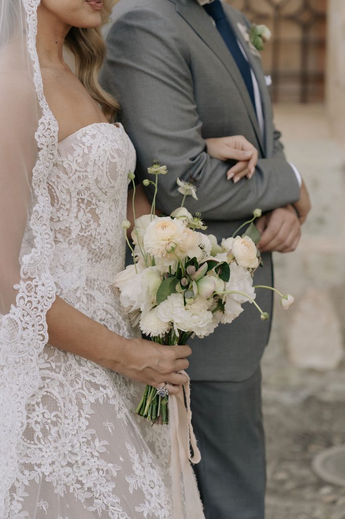 Custom Harriett Falvey Lace Mantilla for bride Hillary