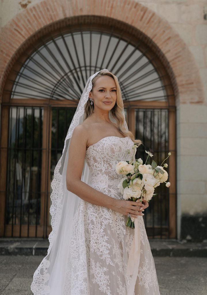 Custom Harriett Falvey Lace Mantilla for bride Hillary