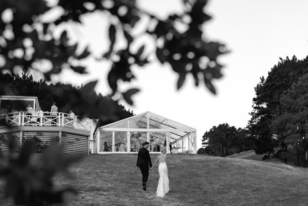 Real Bride Tammy wearing her Custom Harriett Falvey Wedding Dress and Veil Made in New Zealand